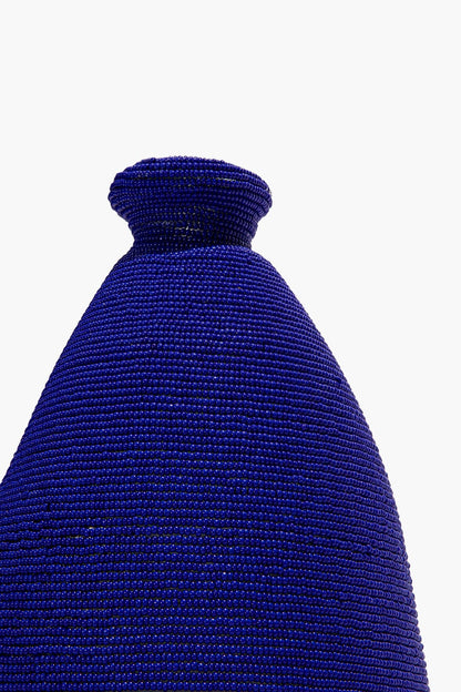 STAUD Home Beaded Vase Blue