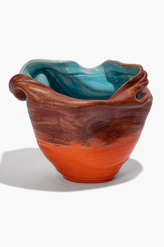 STAUD Home Sunken Vase Red Multi Glaze