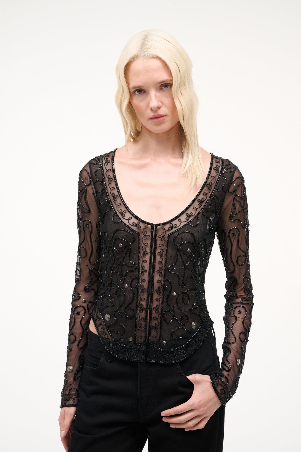 STAUD Sale Mila Top Black Starfish