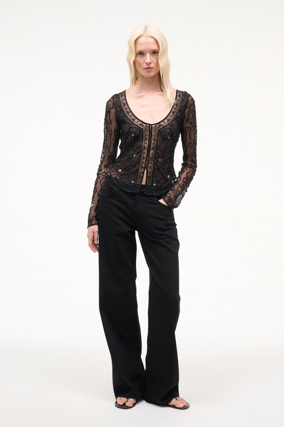 STAUD Sale Mila Top Black Starfish