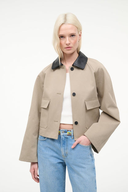 STAUD Sale Jonah Cropped Jacket Riverstone