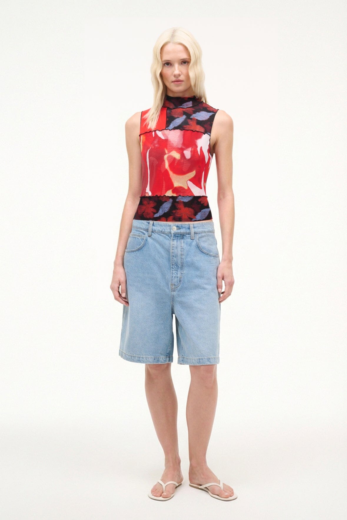 STAUD Sale Ruby Top Red Zone Multi