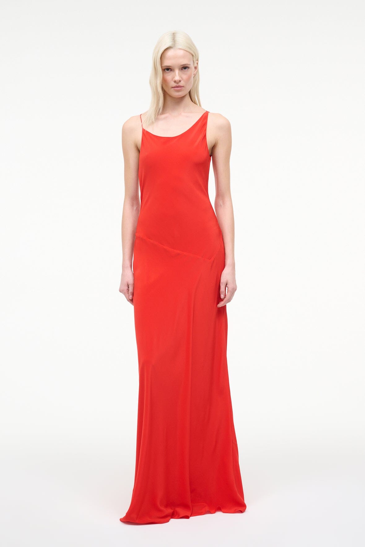 STAUD Sale Toluca Silk Dress Red Rose