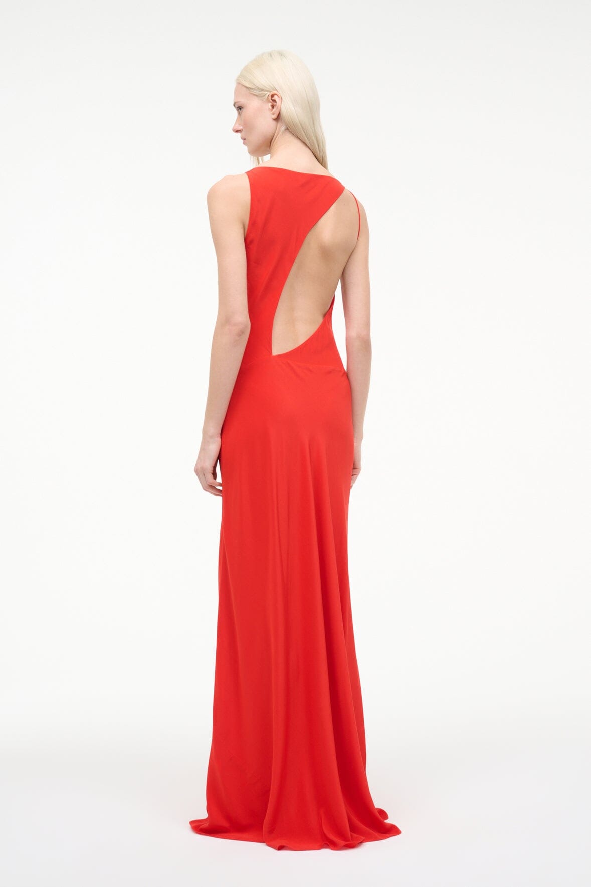 STAUD Sale Toluca Silk Dress Red Rose