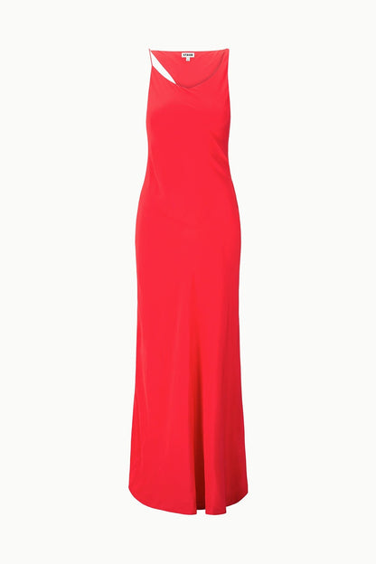 STAUD Sale Toluca Silk Dress Red Rose