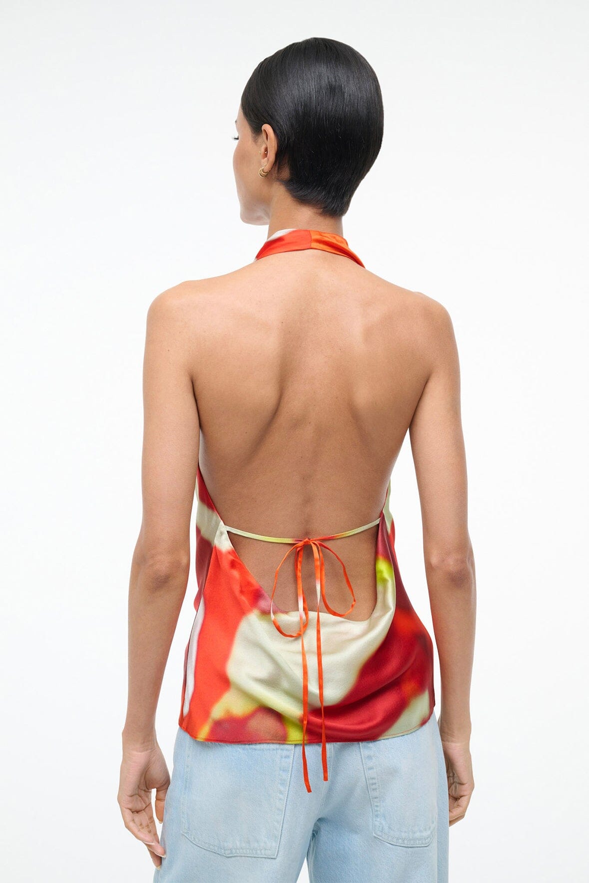 STAUD Sale Liora Silk Top Red Zone