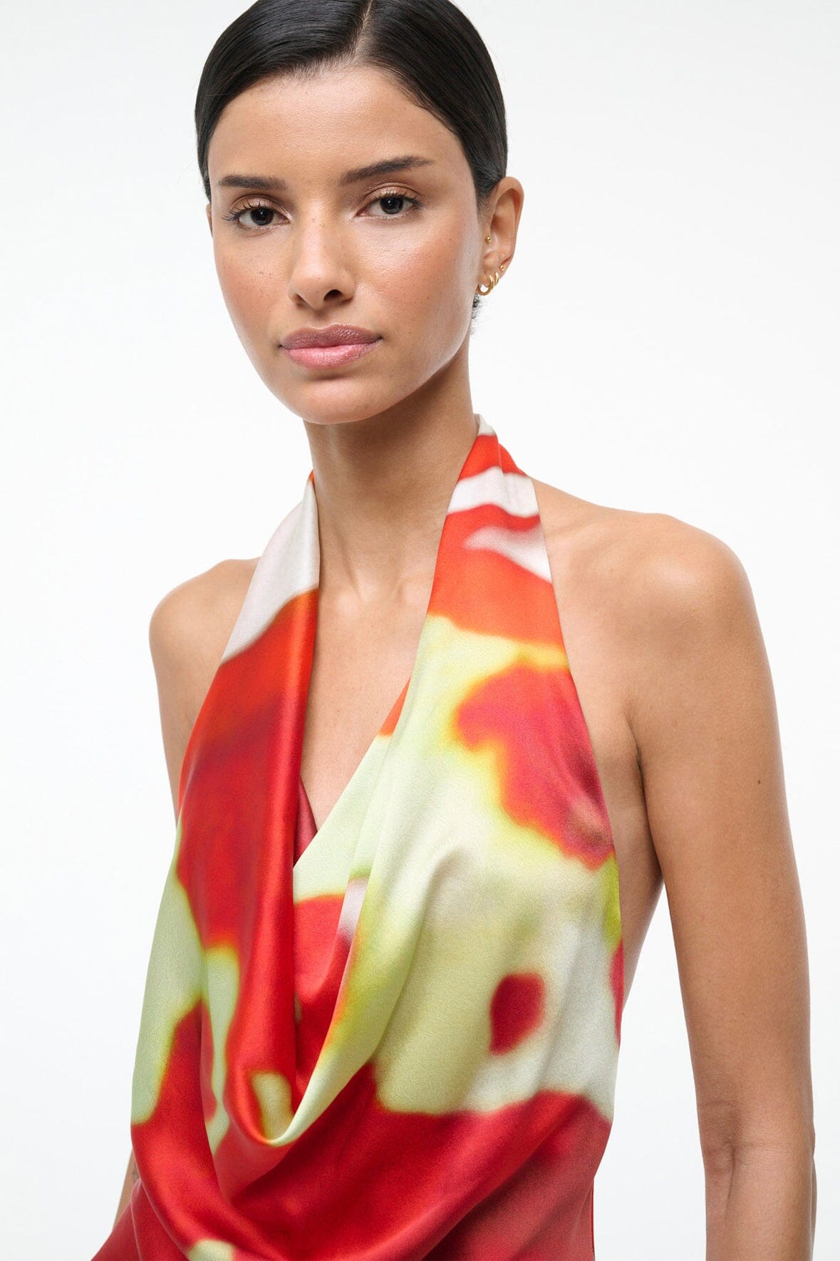 STAUD Sale Liora Silk Top Red Zone