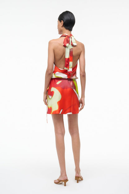 STAUD Sale Liora Silk Dress Red Zone