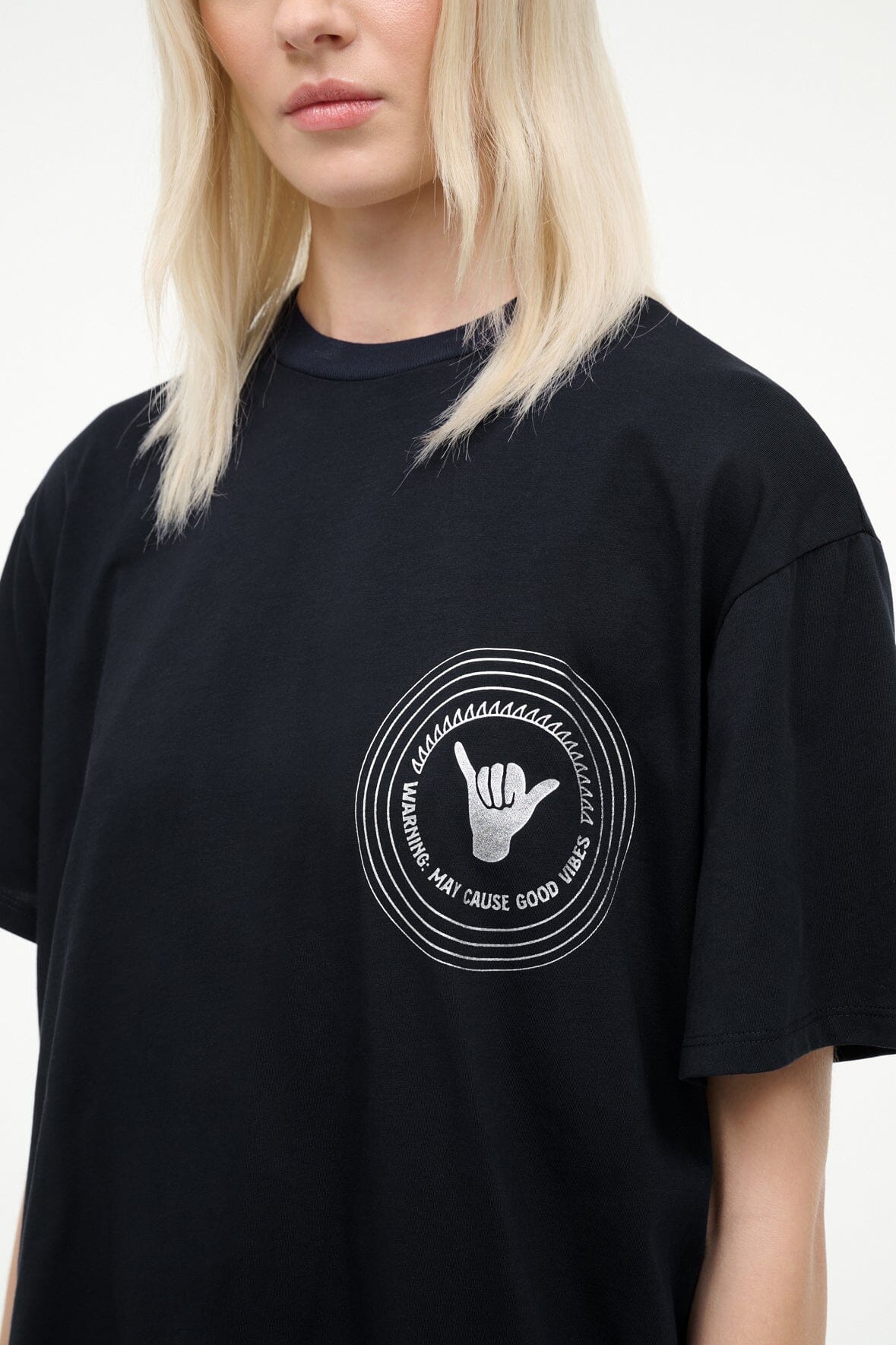 STAUD Sale Newport Oversized Tee Good Vibes