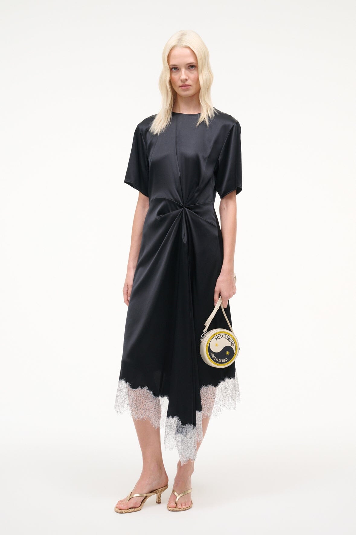 STAUD Sale Sonoma Silk Dress Black