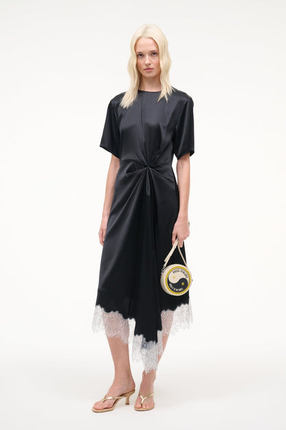 STAUD Sale Sonoma Silk Dress Black