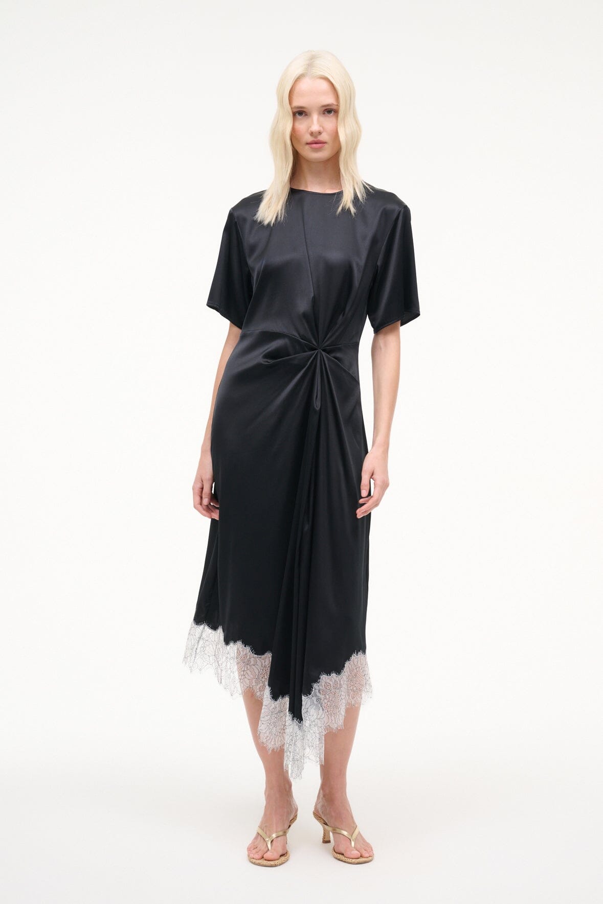 STAUD Sale Sonoma Silk Dress Black