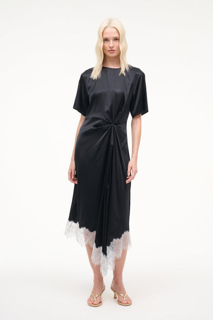 STAUD Sale Sonoma Silk Dress Black