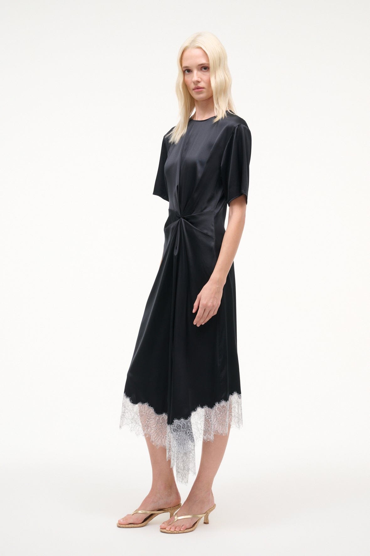 STAUD Sale Sonoma Silk Dress Black