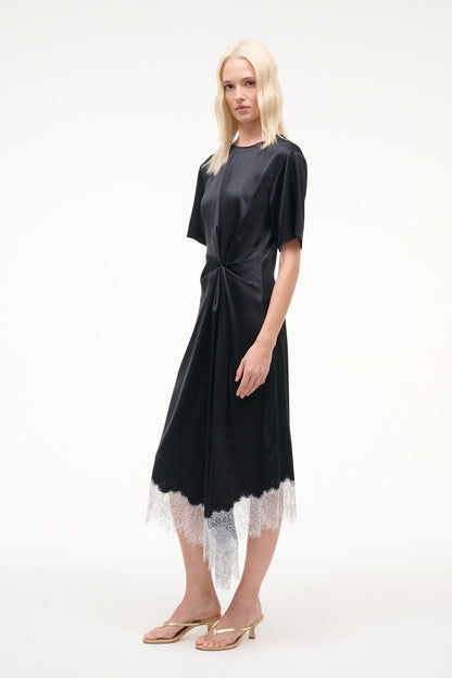STAUD Sale Sonoma Silk Dress Black