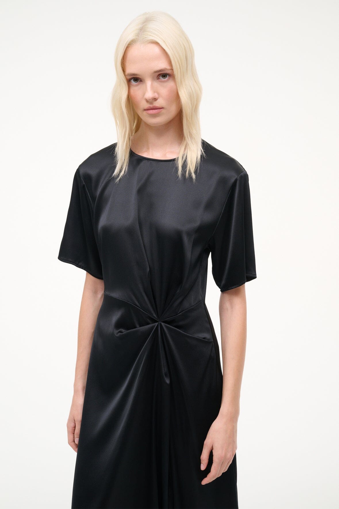 STAUD Sale Sonoma Silk Dress Black