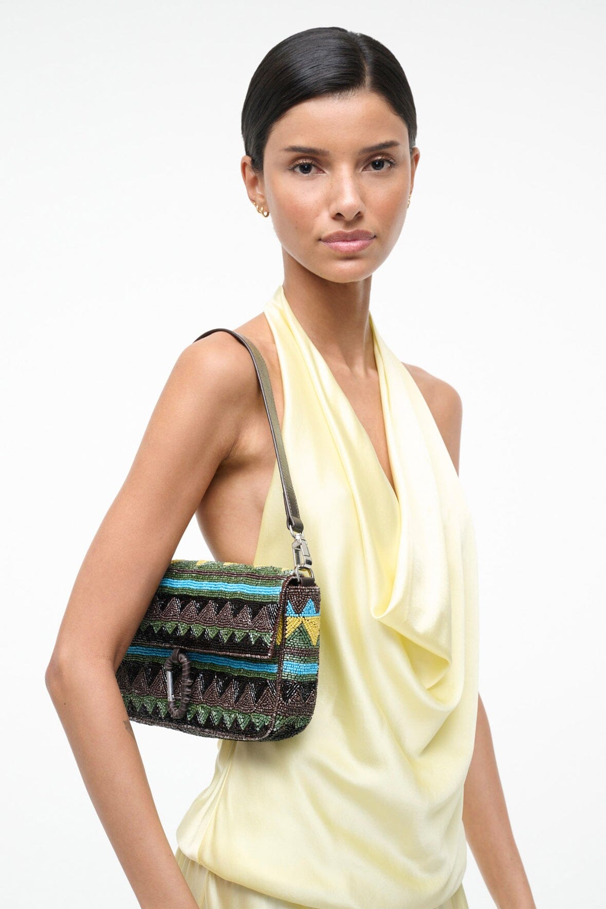 STAUD Sale Timmy Convertible Shoulder Bag Happy Sack Beading