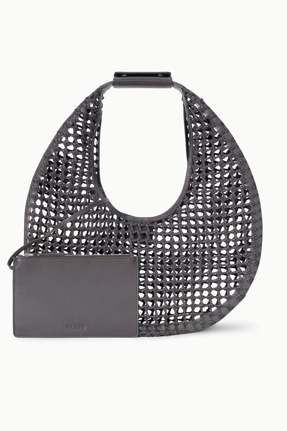 STAUD Sale Large Moon Hand-Knotted Bag Espresso