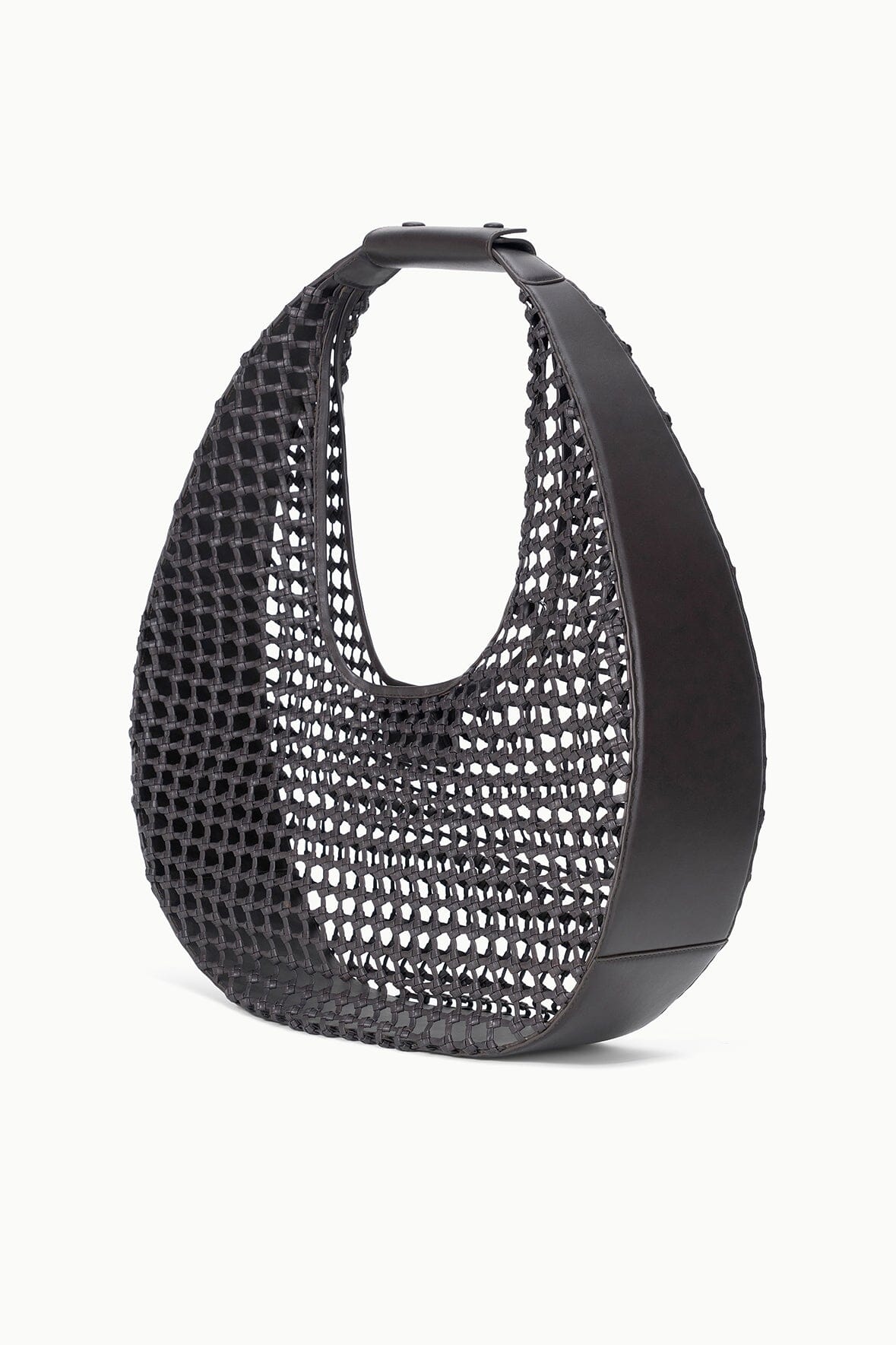 STAUD Sale Large Moon Hand-Knotted Bag Espresso
