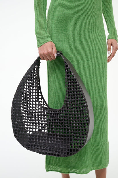 STAUD Sale Large Moon Hand-Knotted Bag Espresso