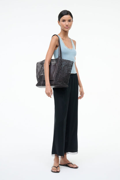 STAUD Sale Getaway Hand-Knotted Tote Bag Espresso