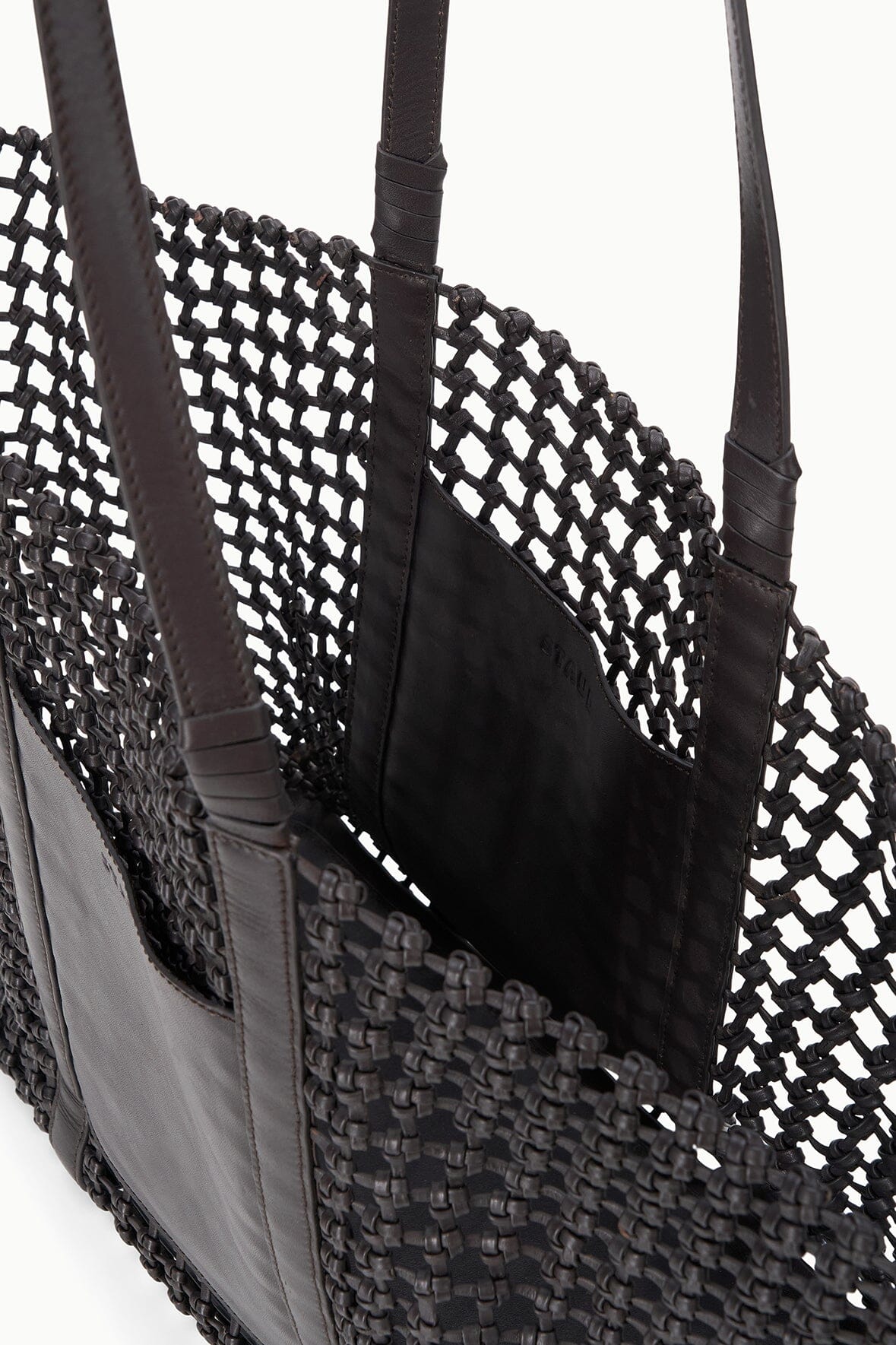 STAUD Sale Getaway Hand-Knotted Tote Bag Espresso