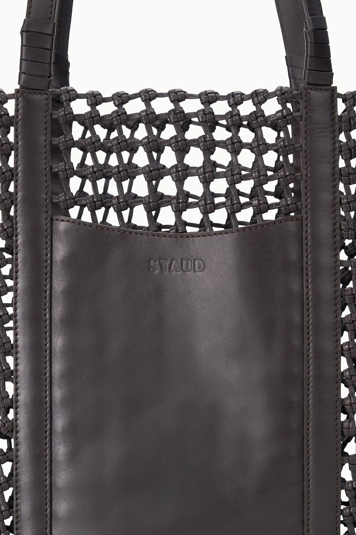 STAUD Sale Getaway Hand-Knotted Tote Bag Espresso