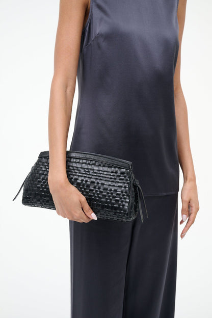 STAUD Sale Maude Convertible Clutch Black Woven