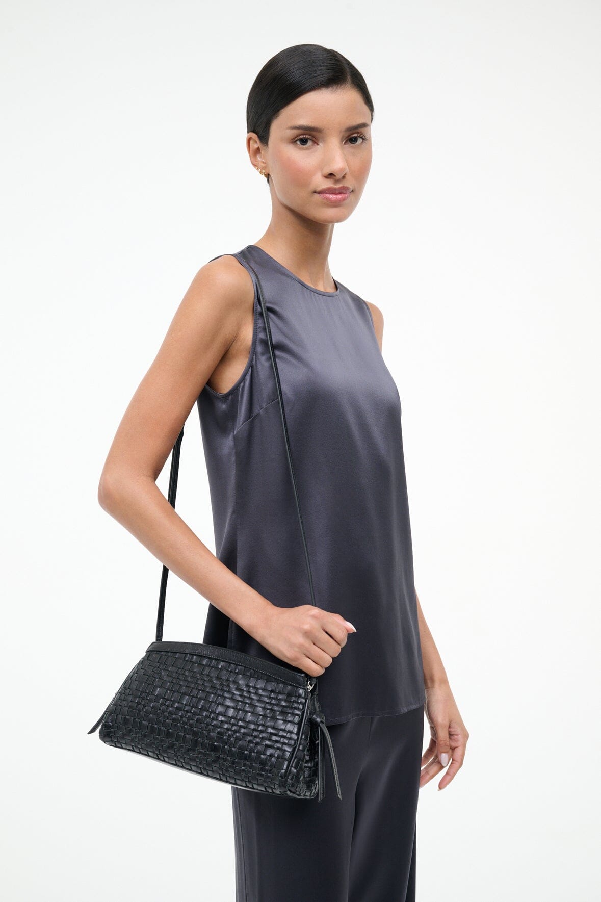 STAUD Sale Maude Convertible Clutch Black Woven