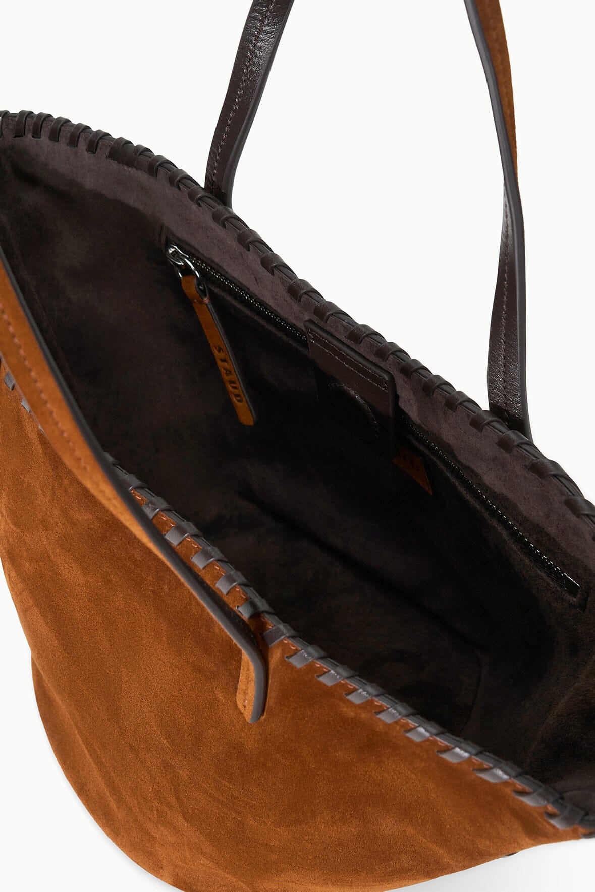 STAUD Sale Caro Bucket Bag Tabac Suede Espresso