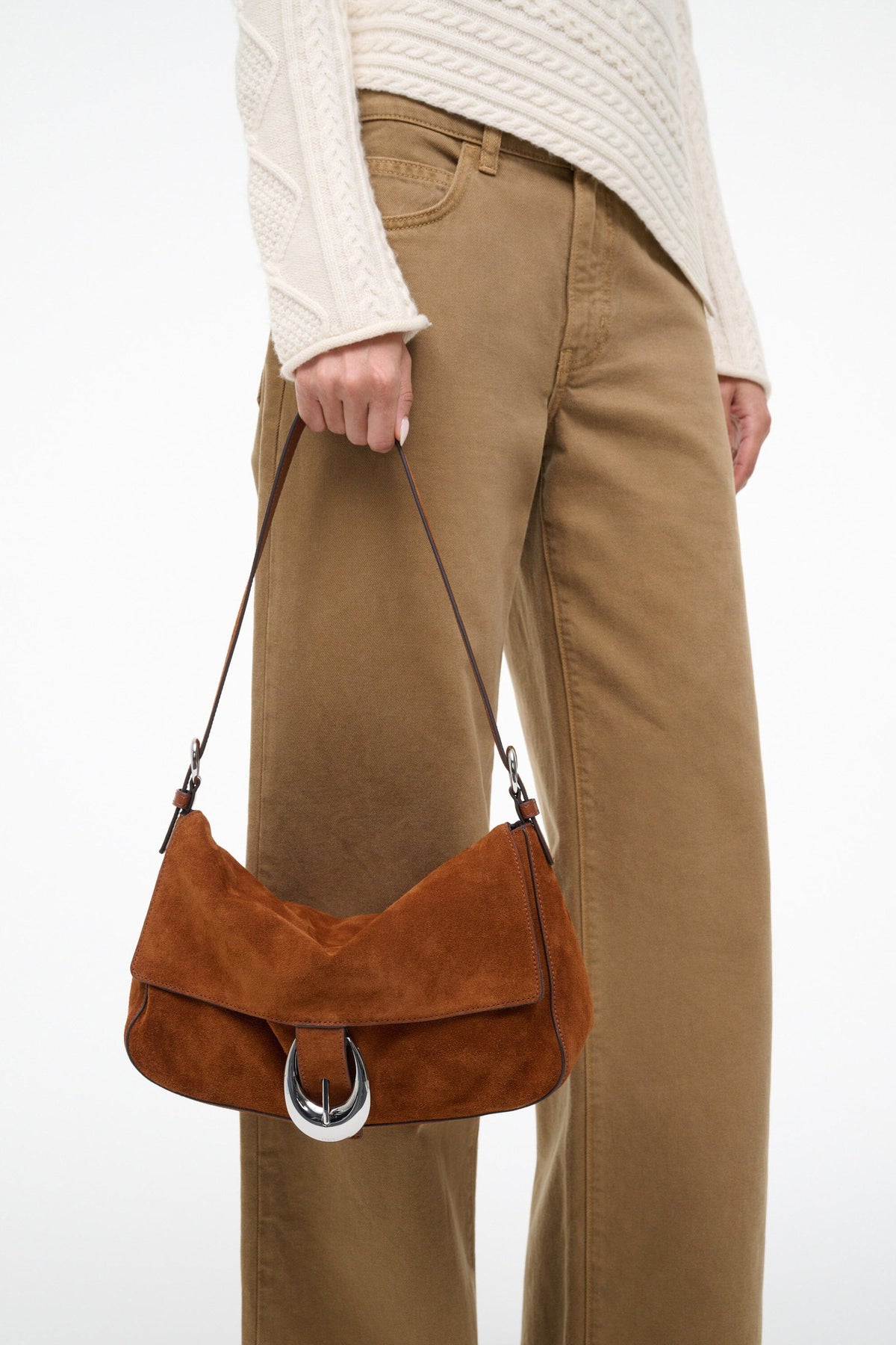 STAUD Sale Harlow Medium Bag Tabac Suede