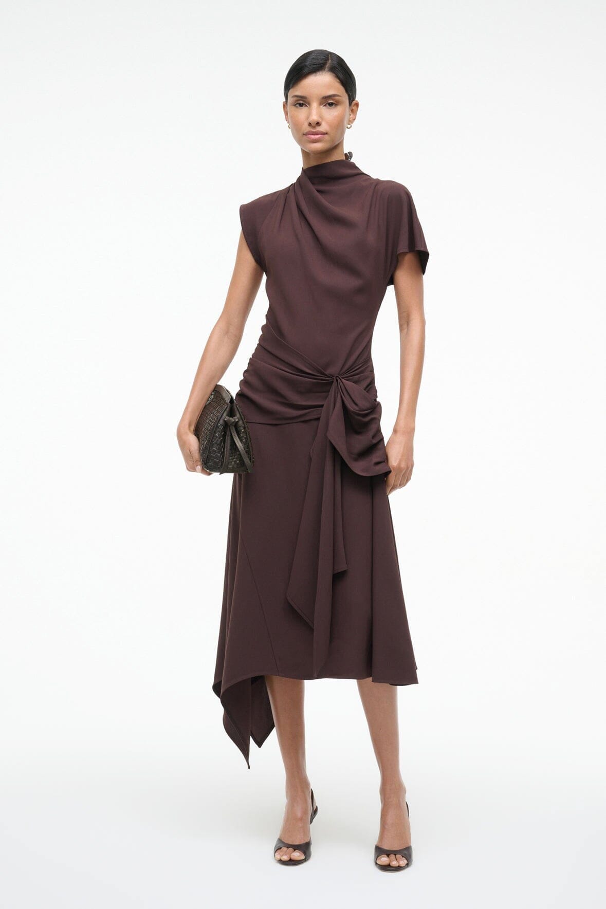 STAUD Sale Maude Soft Clutch Espresso Woven