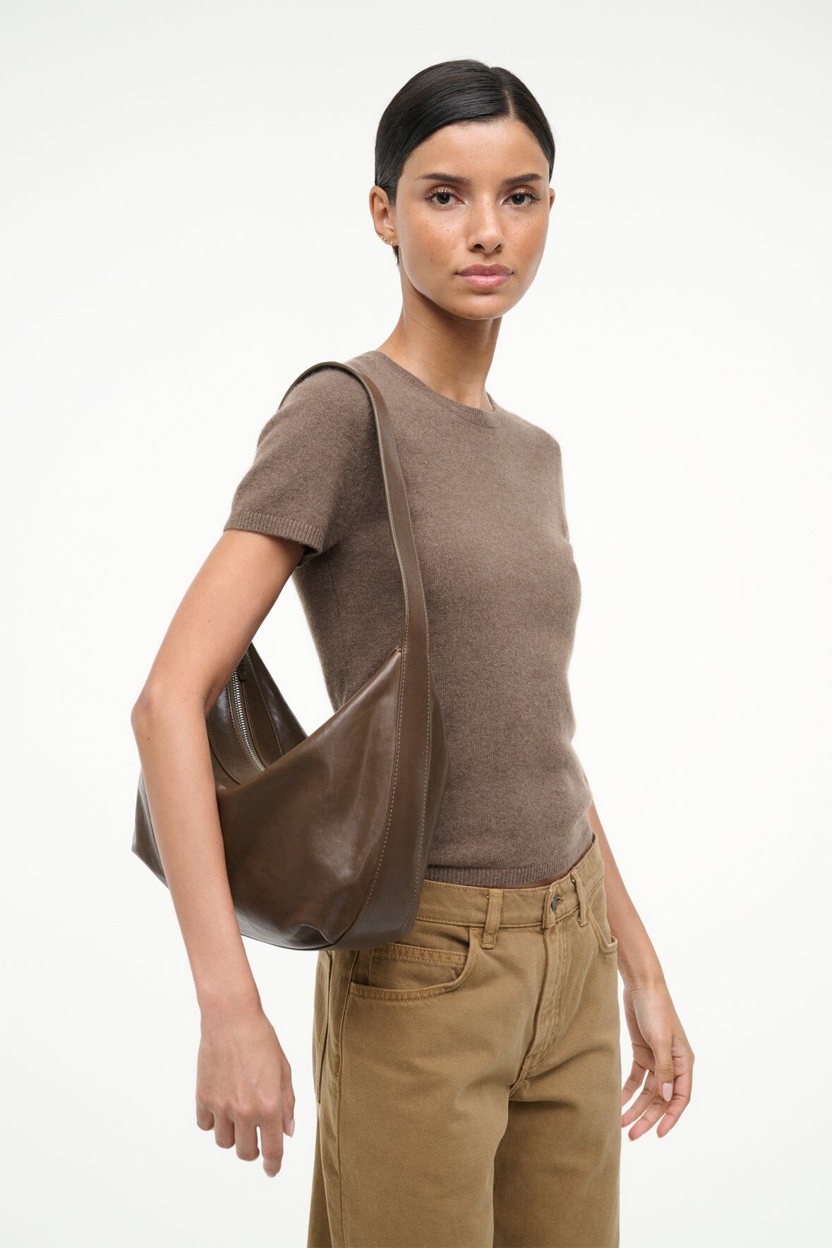 STAUD Sale Large Demy Shoulder Bag Truffle