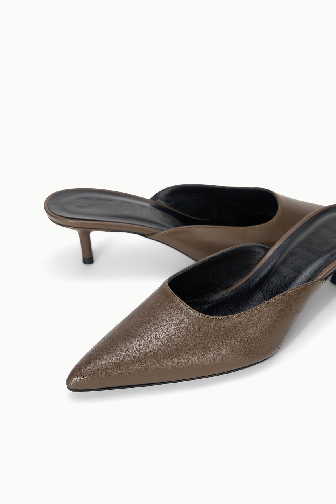 STAUD Sale Sebastian Kitten Heel Mule Truffle