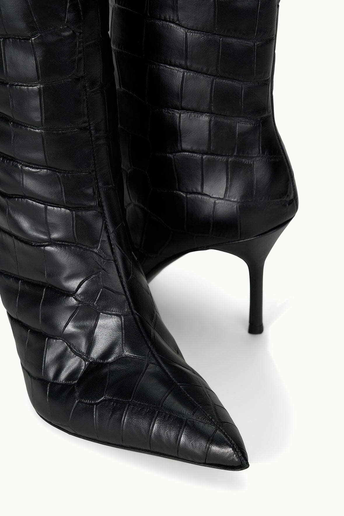 STAUD Sale Sebastian High Heel Boot Black Croco
