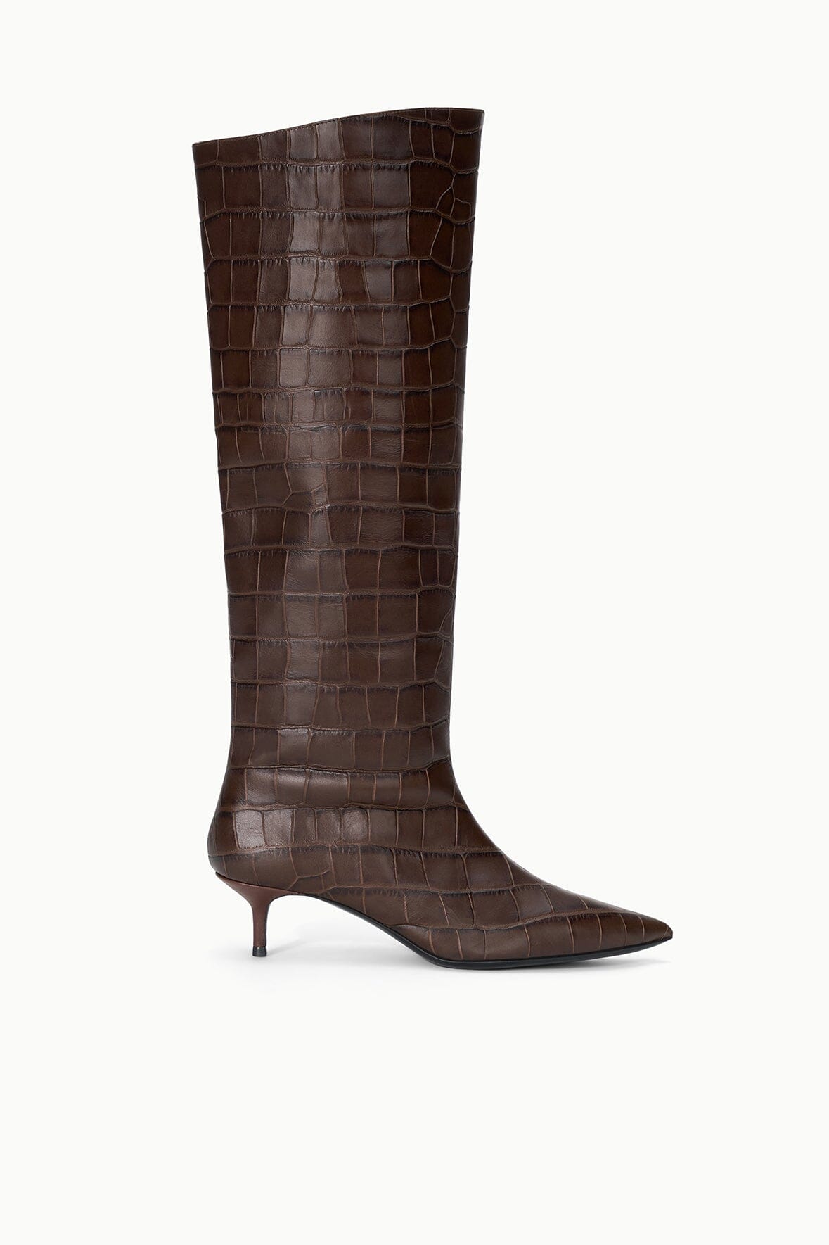 STAUD Sale Sebastian Kitten Heel Boot Espresso Croco