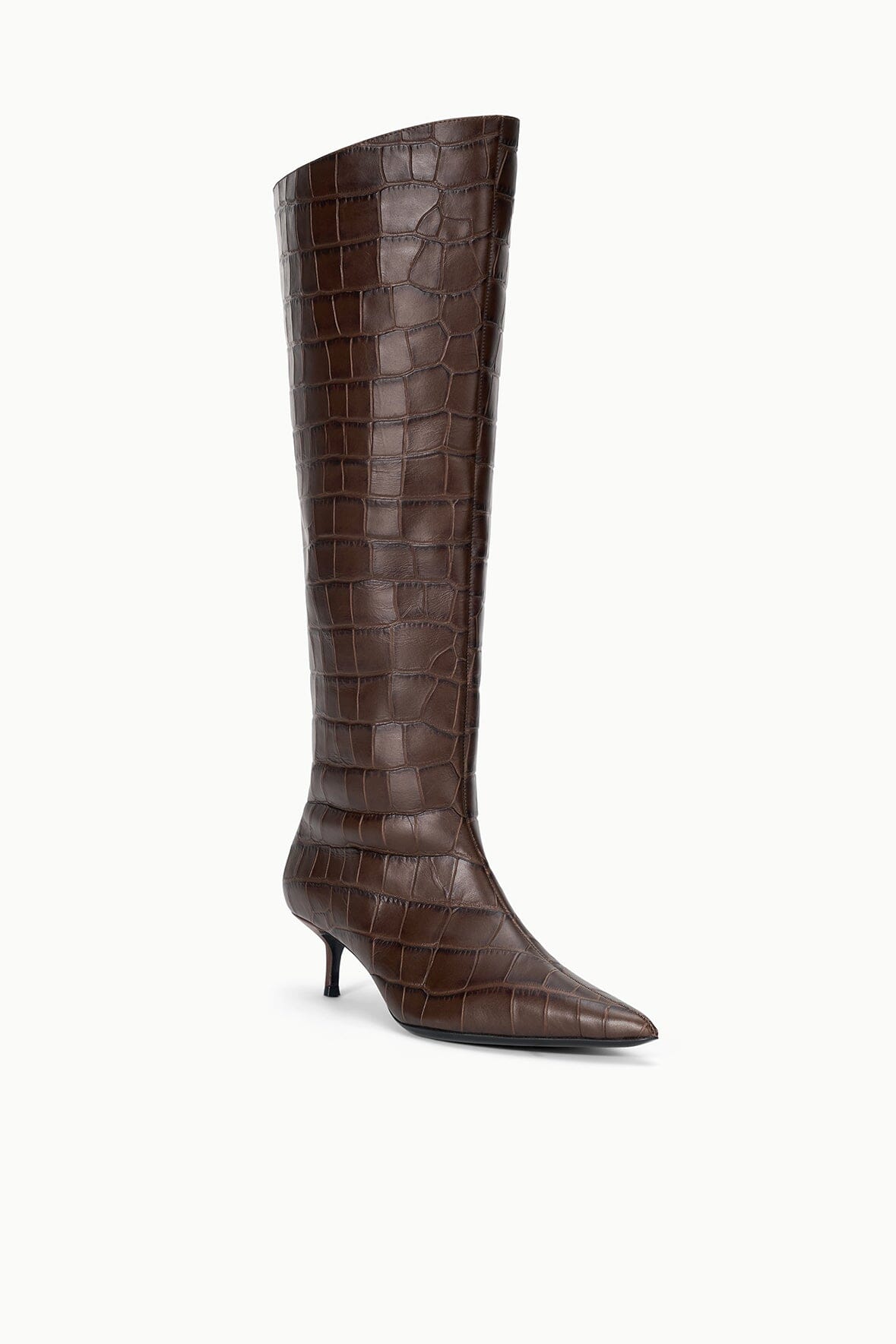 STAUD Sale Sebastian Kitten Heel Boot Espresso Croco
