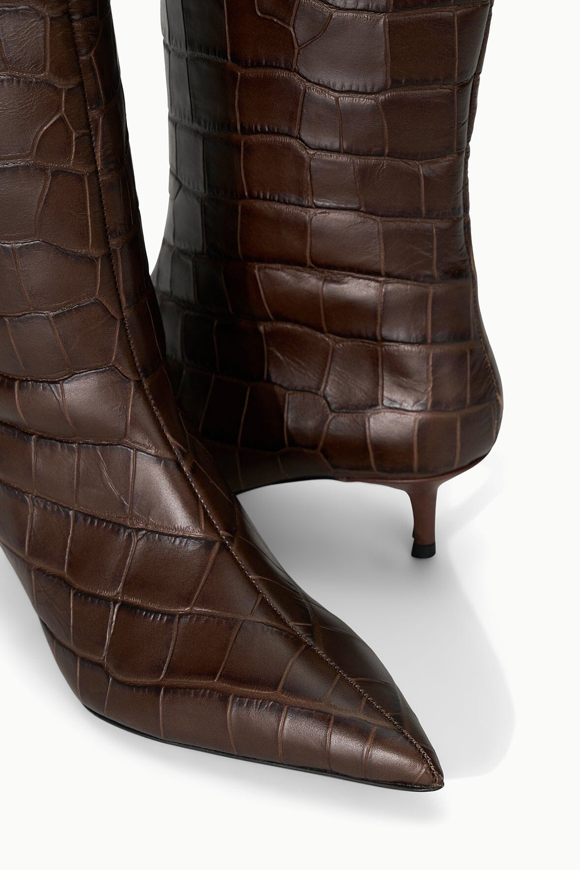 STAUD Sale Sebastian Kitten Heel Boot Espresso Croco