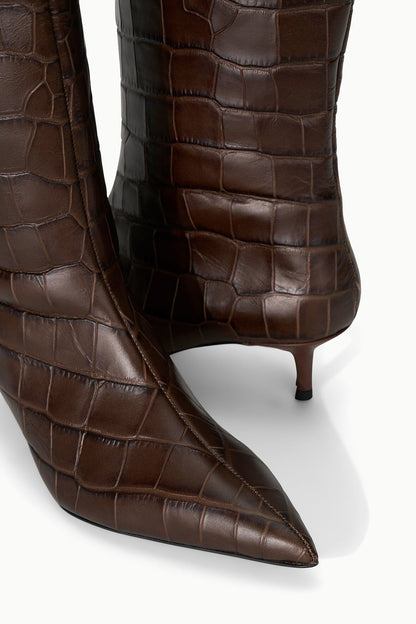 STAUD Sale Sebastian Kitten Heel Boot Espresso Croco
