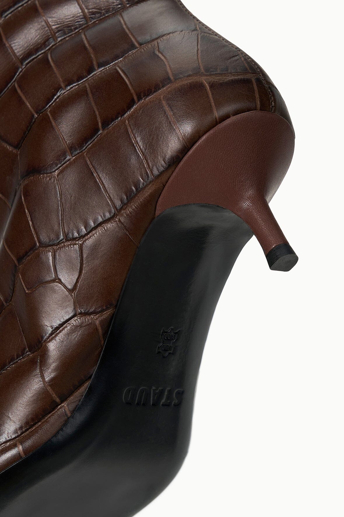 STAUD Sale Sebastian Kitten Heel Boot Espresso Croco