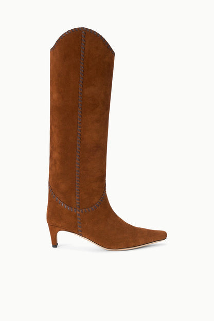 STAUD Sale Western Wally Boot Tabac Suede Espresso