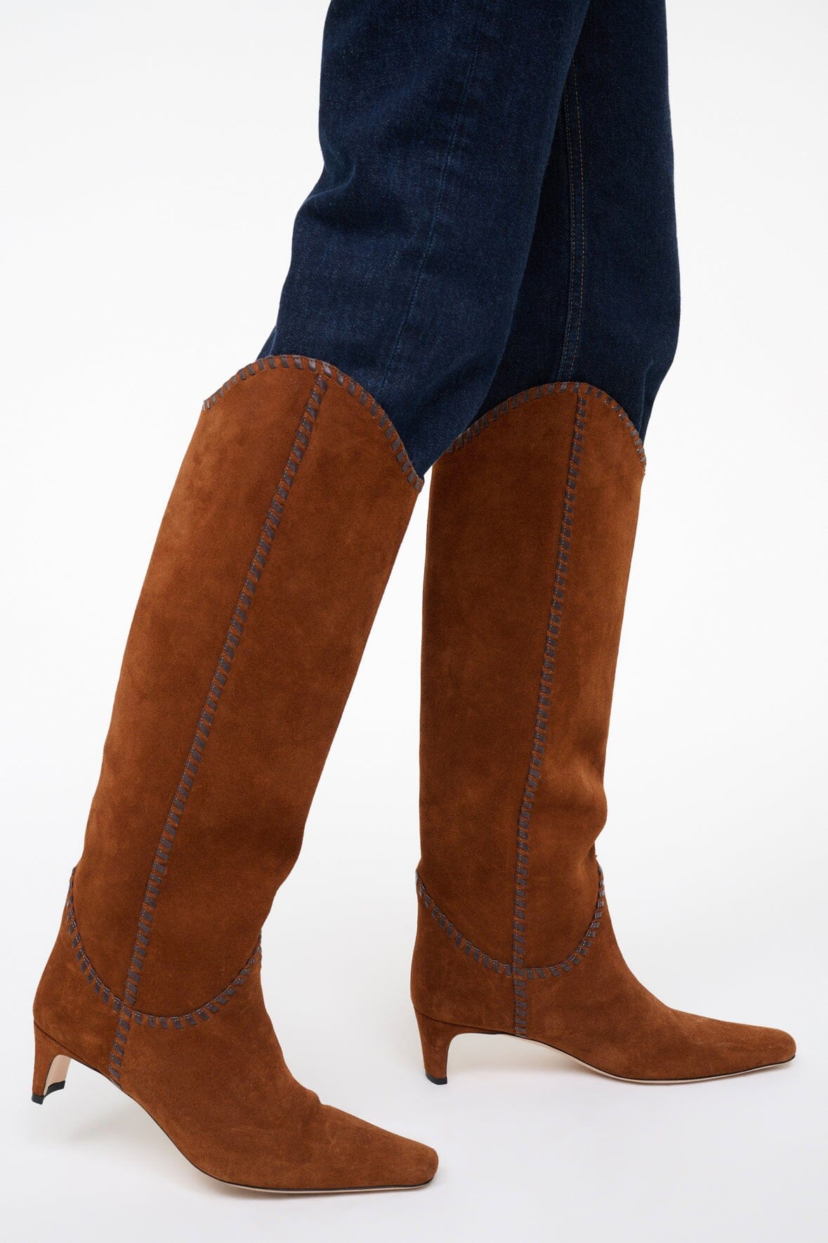 STAUD Sale Western Wally Boot Tabac Suede Espresso