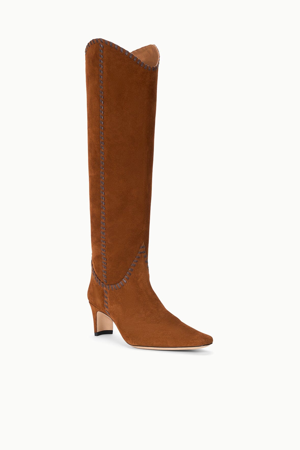STAUD Sale Western Wally Boot Tabac Suede Espresso