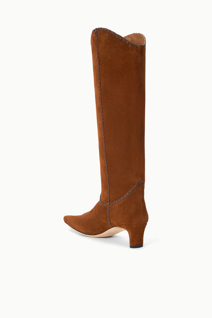 STAUD Sale Western Wally Boot Tabac Suede Espresso