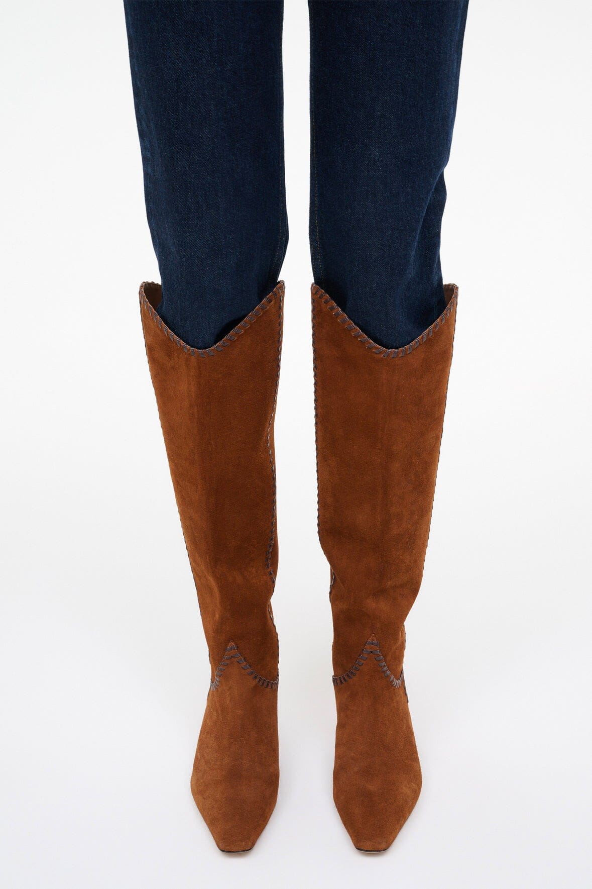 STAUD Sale Western Wally Boot Tabac Suede Espresso