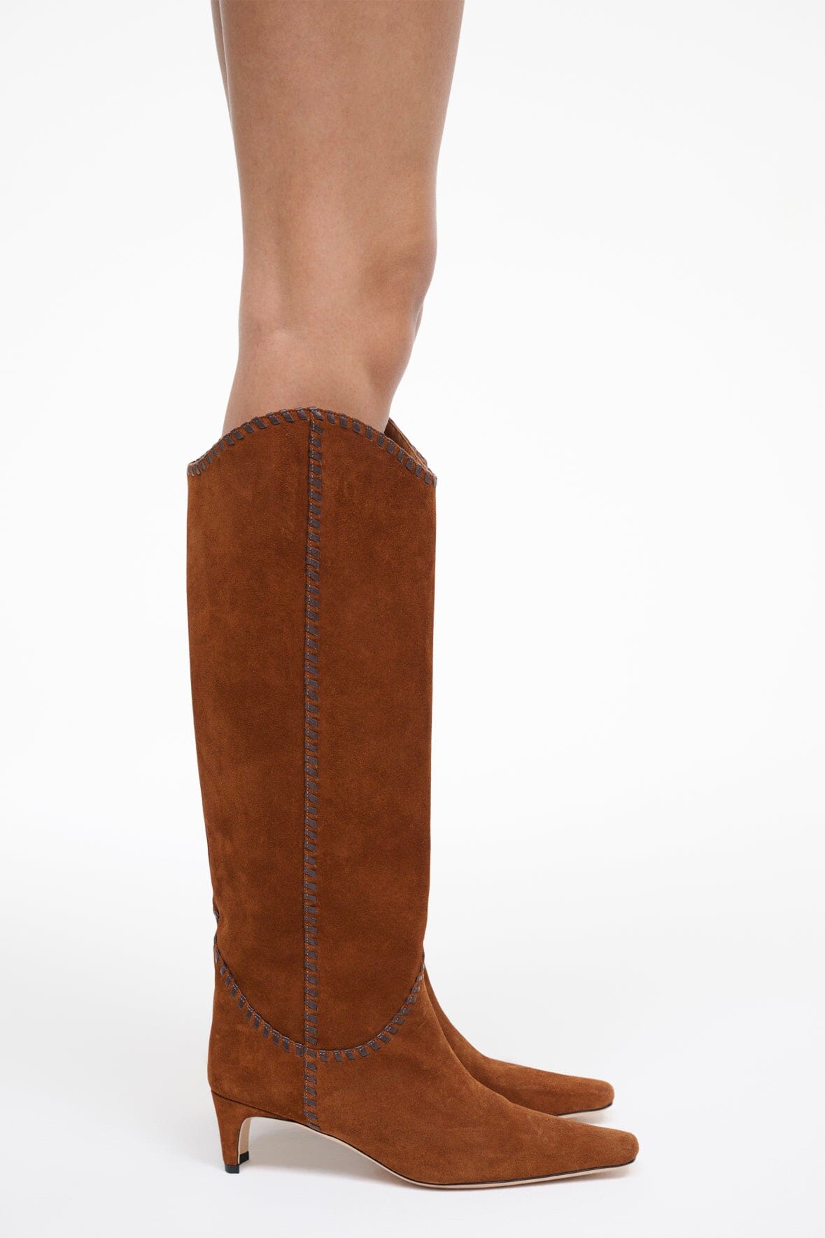 STAUD Sale Western Wally Boot Tabac Suede Espresso