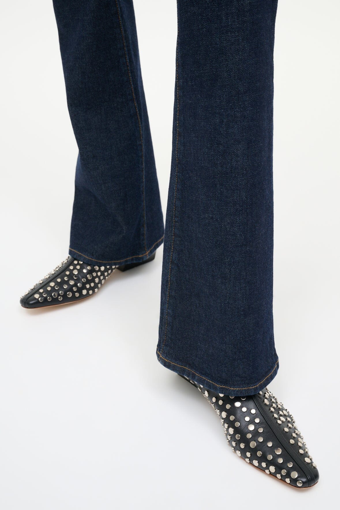 STAUD Sale Wally Flat Ankle Boot Rivets