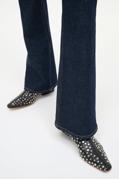 STAUD Sale Wally Flat Ankle Boot Rivets