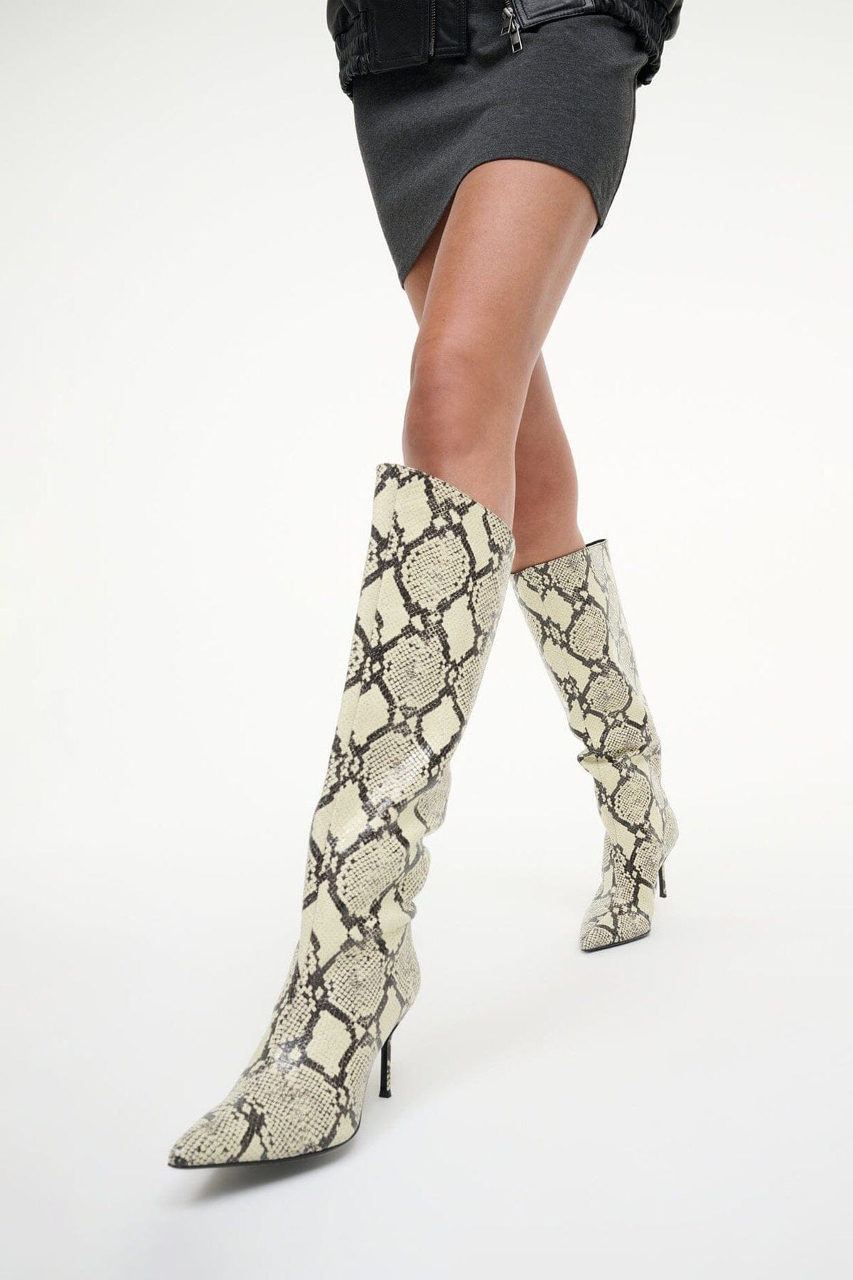 STAUD Sale Sebastian High Heel Boot White Snake