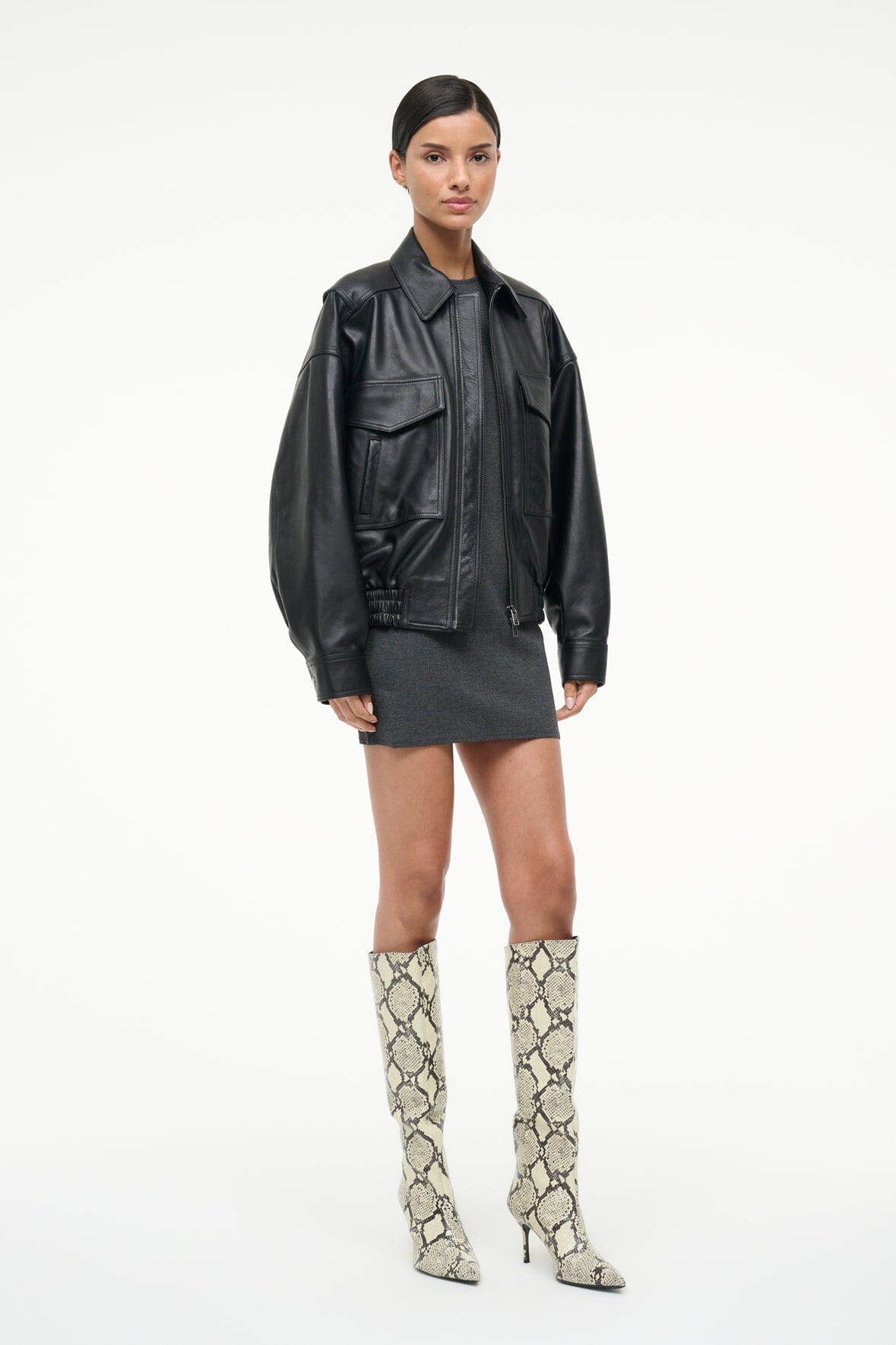 STAUD Sale Sebastian High Heel Boot White Snake